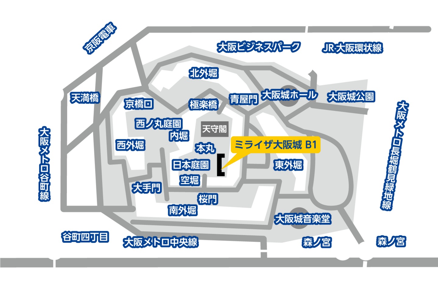 ミライザ大阪城map